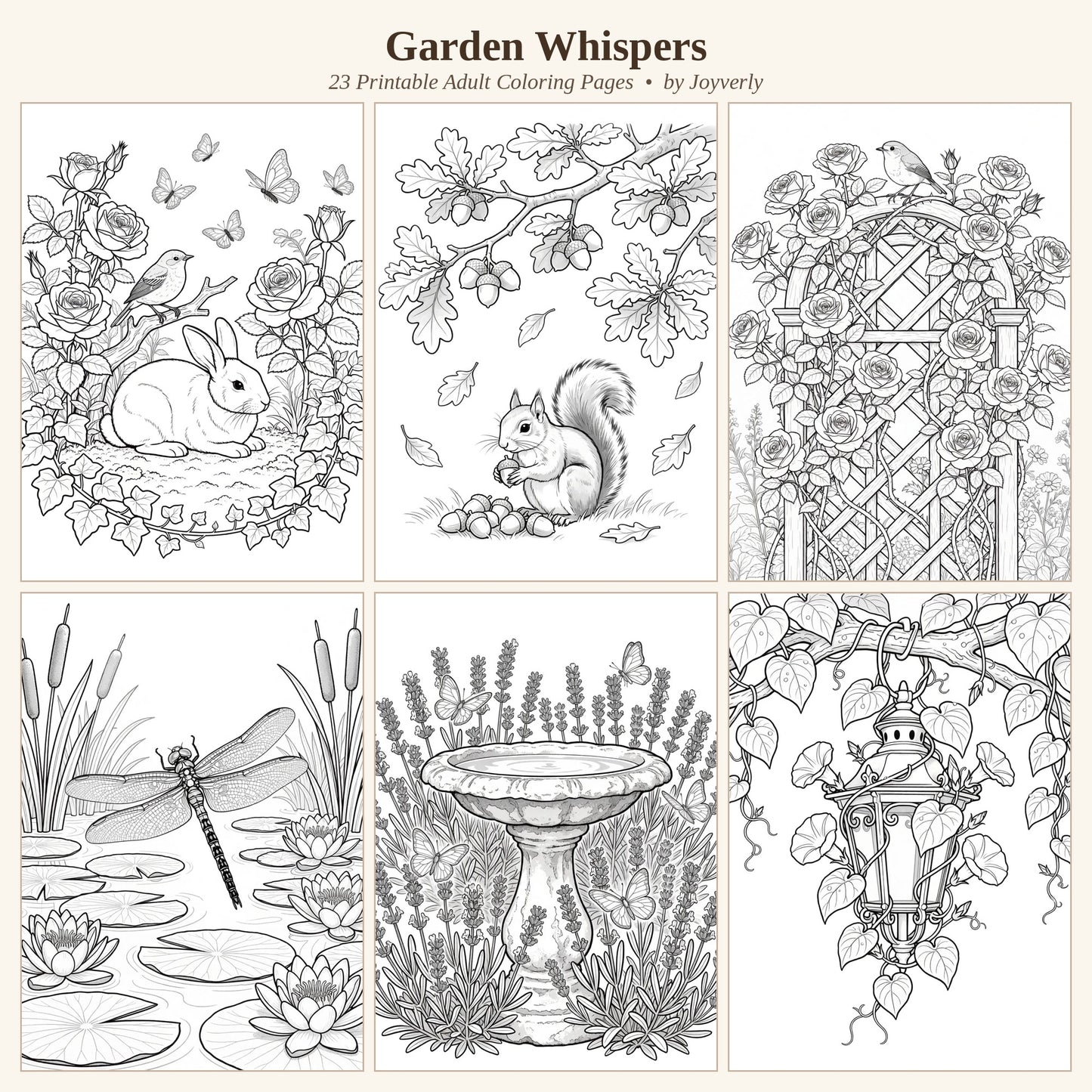 Garden Whispers — A Whimsical Adult Coloring Book