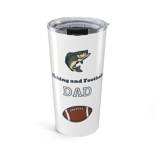 Fishing and Football Dad Insulated Tumbler — My Two Favorite Seasons | Father's Day Gift for Sports Dads | 20oz