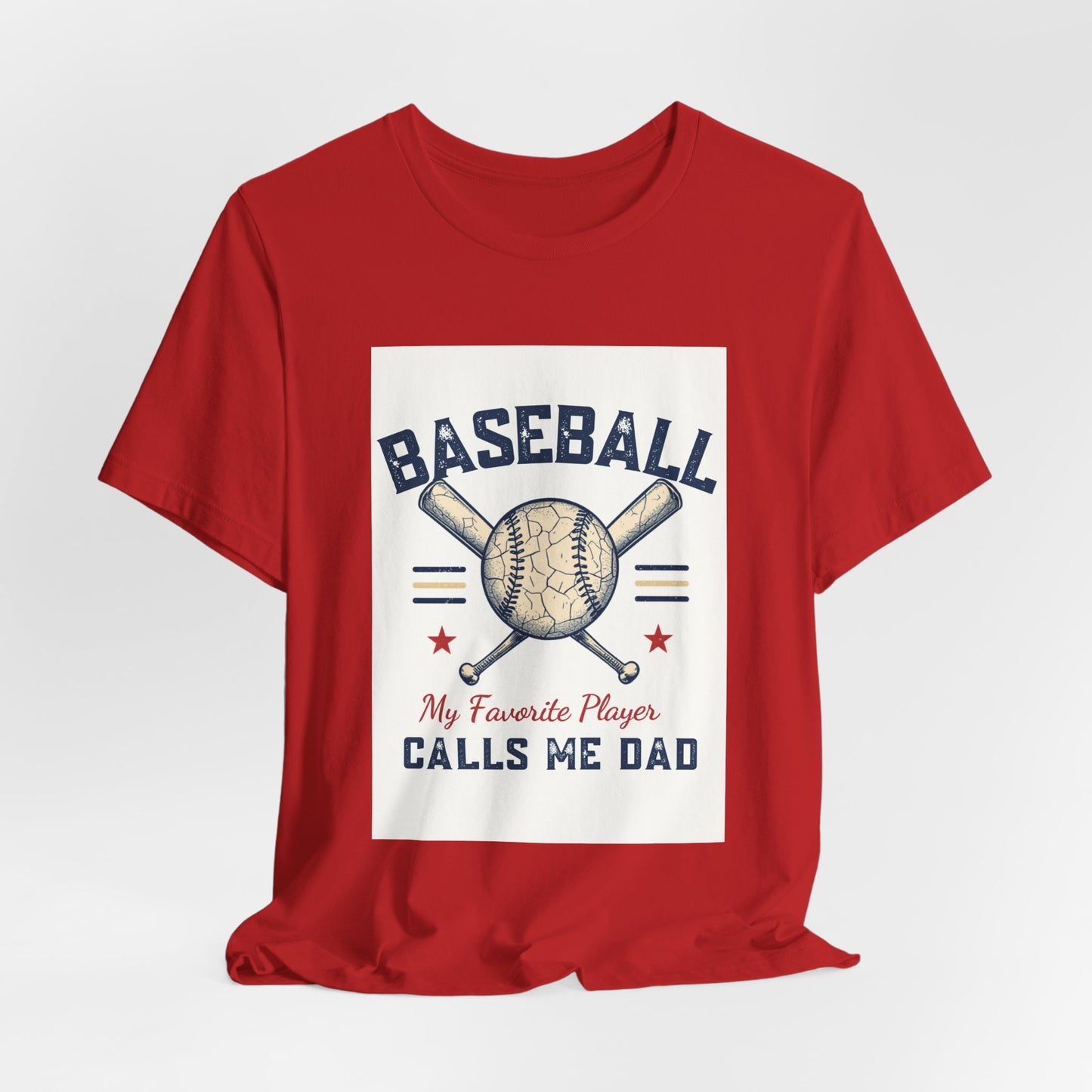 Baseball Dad T-Shirt — My Favorite Player Calls Me Dad | Retro Vintage Father's Day Gift for Baseball Dads